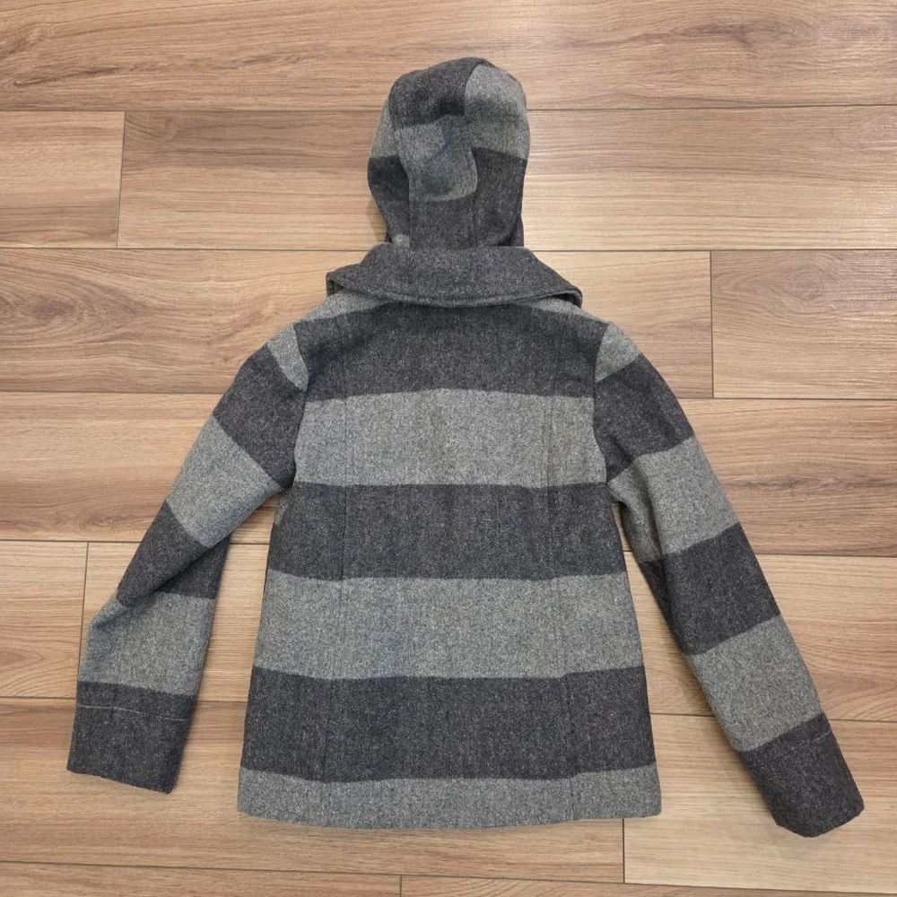Girls Old Navy gray striped Pea Coat size XL